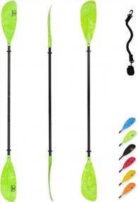 img 4 attached to OCEANBROAD Adjustable Kayak Paddle: 86In/220CM To 94In/240CM & Fixed 90In/230CM Oar With Leash - 1 Paddle