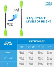 img 2 attached to OCEANBROAD Adjustable Kayak Paddle: 86In/220CM To 94In/240CM & Fixed 90In/230CM Oar With Leash - 1 Paddle