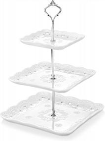 img 4 attached to Sweeten Up Your Display With MALACASA'S 3-Tier Porcelain Cupcake Tower Stand