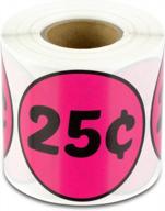 300 флуоресцентных розовых 2-дюймовых круглых ценниковых наклеек с предварительно напечатанными 25 центами для гаражных распродаж, блошиных рынков, розничных магазинов и многого другого — оптимизировано для seo логотип