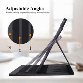 img 1 attached to Black Canvas Folio Case For IPad Pro 12.9 2018 Generation - Multi-Angle Viewing Stand With Apple Pencil Charging Support And Auto Dormancy - Skycase