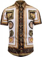 мужская классическая рубашка с коротким рукавом и роскошным принтом от pizoff логотип