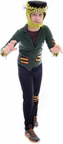 img 4 attached to Детский костюм зеленого монстра - Детский костюм Франкенштейна на Хэллоуин с плоским верхом