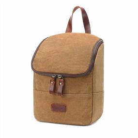 img 4 attached to Mens Toiletry Bag Waterproof Leather Canvas Hanging Travel Toiletry Bag Lightweight Dopp Kit Shaving Bag For Travel Accessories Brown