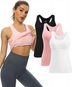 img 4 attached to Stay Supported And Stylish With AMVELOP'S 3 Pack Shelf Bra Tank Tops For Women