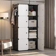 versatile and spacious portable wardrobe closet - yozo cube storage organizer with 8 doors in black (28x18x56 inches) logo