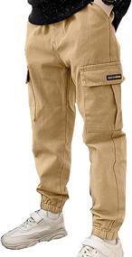img 4 attached to Casual School Drawstring Jogger Pockets Boys' Clothing at Pants