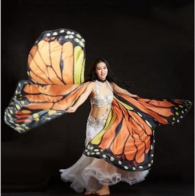 img 1 attached to Halloween Christmas Party Colorful Butterfly Wings Belly Dance Performance Costume - MUNAFIE
