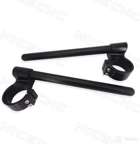 img 4 attached to 🏍️ NICECNC Universal Black 7/8" 41mm Handlebar Handlebar Clip-Ons Riser 1" Raised for Motorcycle Fork Tubes - Suzuki Honda Yamaha