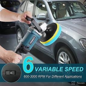 img 2 attached to 🚗 1200W 7-inch Car Buffer Polisher with 6 Variable Speeds and Safety Lock - Ideal for Car Sanding, Polishing, Waxing | Includes 5 Foam Pads, Detachable Handle | Upgraded Version