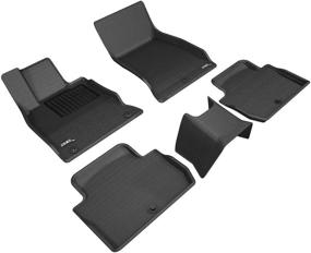 img 4 attached to 🚗 Custom Fit 3D MAXpider Kia Stinger RWD 2018 2019 2020 All-Weather Floor Mats, Kagu Series (1st &amp; 2nd Row, Black)
