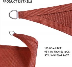 img 2 attached to SUNLAX Sun Shade Sail, 8'X12' Red Rectangle Canopy Shades For Outdoor Patio Pergola Cover Sunshade Sails UV Blocking Canovas Covers