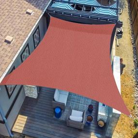 img 4 attached to SUNLAX Sun Shade Sail, 8'X12' Red Rectangle Canopy Shades For Outdoor Patio Pergola Cover Sunshade Sails UV Blocking Canovas Covers