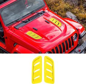 img 4 attached to RT-TCZ Hood Vents Cover Trim Cover Decor ABS Decorative Interior Accessories For Jeep Wrangler JL 2018 2019 2020 2021 2022 JL JT Gladiator Yellow