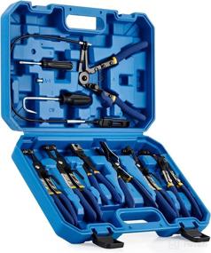 img 4 attached to 🔧 ORION MOTOR TECH 9pcs Hose Clamp Pliers: Fuel Oil & Water Hoses Remover Kit with Swivel Jaw Flat Band Pliers - Blue