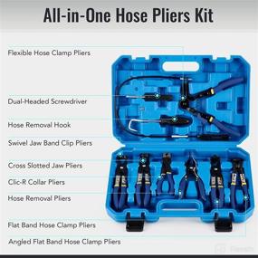 img 3 attached to 🔧 ORION MOTOR TECH 9pcs Hose Clamp Pliers: Fuel Oil & Water Hoses Remover Kit with Swivel Jaw Flat Band Pliers - Blue