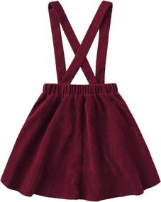 img 3 attached to Romwe Corduroy Elastic Overall Burgundy Girls' Clothing : Skirts & Skorts