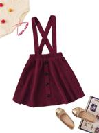 romwe corduroy elastic overall burgundy girls' clothing : skirts & skorts logo