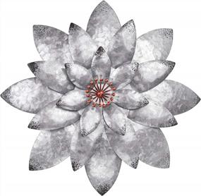 img 4 attached to EASICUTI Bohemian Galvanized Metal Flower Wall Decor Metal Wall Art Decorations Hanging For Indoor Outdoor Home Bathroom Kitchen Dining Room Bedroom Living Room Or Wall Sculptures 12 Inch