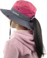 muryobao kids girls летняя шляпа от солнца с конским хвостом и широкими полями уф-защита кепка-ведро логотип