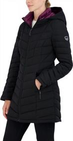 img 3 attached to Stay Warm And Stylish With HFX Women'S 3/4 Stretch Quilted Jacket: Front Zipper And Hand Pockets
