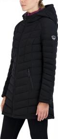 img 1 attached to Stay Warm And Stylish With HFX Women'S 3/4 Stretch Quilted Jacket: Front Zipper And Hand Pockets