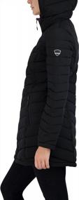 img 2 attached to Stay Warm And Stylish With HFX Women'S 3/4 Stretch Quilted Jacket: Front Zipper And Hand Pockets