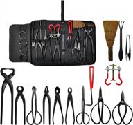 🌱 voilamart 14 piece bonsai tools kit: garden planting made easy with carbon steel scissors, cutter shears, and a handy case логотип