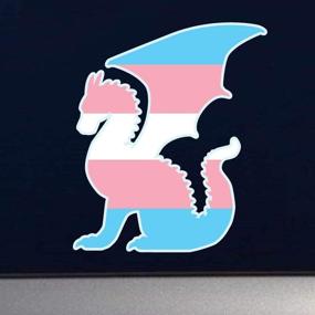 img 1 attached to 🏳️ Dark Spark Decals LGBT Pride Transgender Flag Dragon Silhouette - 4 Inch Full Color Vinyl Decal for Indoor/Outdoor Use, Cars, Laptops, Decor, Windows, and More