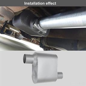 img 1 attached to 🏎️ EASYBERG 2.5" Offset In / 2.5" Offset Out Exhaust Race Muffler - Universal Aluminized Steel: Improve Performance and Enhance Sound!