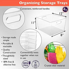 img 1 attached to ClearSpace Plastic Storage Bins – XL 8 Pack Perfect Kitchen Organization Or Pantry Storage – Fridge Organizer, Pantry Organization And Storage Bins, Cabinet Organizers