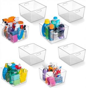 img 4 attached to ClearSpace Plastic Storage Bins – XL 8 Pack Perfect Kitchen Organization Or Pantry Storage – Fridge Organizer, Pantry Organization And Storage Bins, Cabinet Organizers