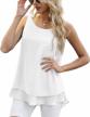 double-layered sleeveless chiffon tank top for women: stylish and casual blouse tunic by jouica logo