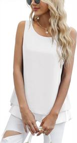 img 2 attached to Double-Layered Sleeveless Chiffon Tank Top For Women: Stylish And Casual Blouse Tunic By Jouica