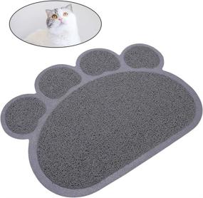 img 2 attached to 🐾 Small Cat Litter Box Starter Kit - Open Litter Pan, Mat, Scoop, and Bowl for Kittens up to 3 Months Old