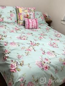 img 7 attached to FADFAY Shabby Vintage Duvet Cover Twin XL Dorm Bedding Fashionable Rose And Hydrangea Flower 100% Cotton Soft Reversible Hidden Zipper Closure Farmhouse Quilt Cover Set 3 Piece -（No Filling）