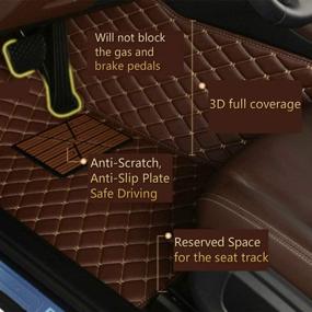 img 3 attached to 🚗 2021 Updated Muchkey Nissan 350Z Car Floor Mat: Heavy Duty XPE Leather Full Coverage Interior Protection Floor Mat - Black Beige