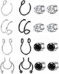 modrsa faux nose ring set - pretend septum, hoop, stud & double rings for men and women - fake nose piercing options for style and fashion logo