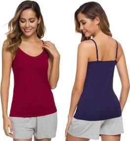 img 3 attached to 4-Pack Xelky Women'S V-Neck Lightweight Camisole Tank Tops With Adjustable Spaghetti Straps, Stretchy And Soft Undershirts In Plain Colors - Sizes S-XL