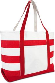 img 4 attached to DALIX Striped Premium Cotton Canvas Women's Handbags & Wallets ~ Totes