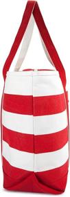 img 2 attached to DALIX Striped Premium Cotton Canvas Women's Handbags & Wallets ~ Totes