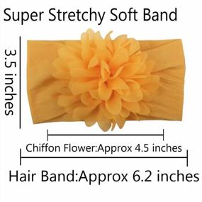 img 3 attached to 15-Piece Nylon Newborn Headband Set With Large Chiffon Flower Bows For Girls - Perfect For Infants, Toddlers, Kids, And Children