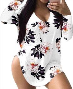 img 4 attached to Plus Size Floral Print Long Sleeve Shirts For Women - Casual V Neck Basic Tees And Dressy Tops For Fall Season By ALLEGRACE