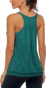 img 2 attached to Women'S Yoga Workout Tank Top With Built-In Bra And Loose Fit Banded Bottom