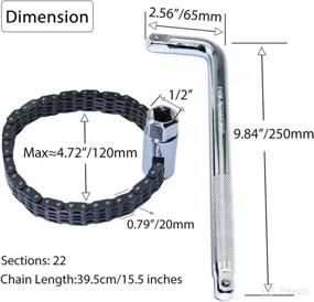 img 3 attached to 🔧 Boeray Heavy Duty Two-layer Chain Wrench: 22 Sections Sleeve Type Strap Clamp Multi-function Oil Filter Wrench with Socket Wrench Extension Bar - A Reliable Automotive Tool