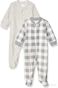 img 1 attached to Amazon Essentials Unisex Babies' Microfleece Footed Zip-Front Sleep and Play - Pack of 2: Cozy Comfort for Little Ones