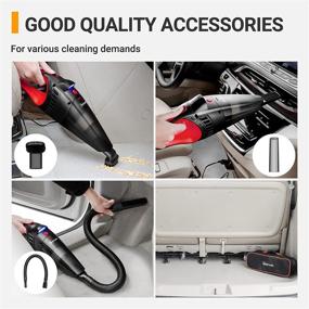 img 1 attached to 💪 Powerful AstroAI Car Vacuum with 7500PA/12V High Power and LED Light – Ultimate Deep Cleaning Solution for Your Car