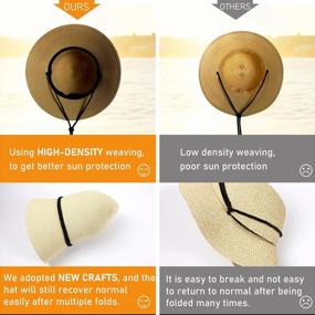 img 1 attached to Portable UPF 50+ Straw Sun Bucket Hats With Lanyard For Women - Perfect For Summer Beach, Fishing, Safari And Garden Activities