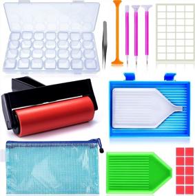 img 4 attached to Suptikes 22 Pcs Diamond Painting Tool Kit: Includes Roller & Embroidery Box for 5D Diamonds Painting Art