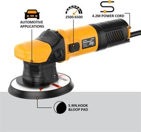 img 2 attached to 🚗 SHINEJACK Car Buffer Polisher, 750w Dual Action Car Detailing Polisher, 9mm Long-Throw Orbital Polisher with 6-speed Adjustment (2500-6500r)